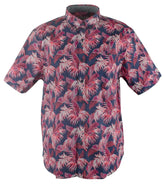 Tommy Bahama Men's Fenua Fronds Short Sleeve Camp Shirt Ocean Deep Small